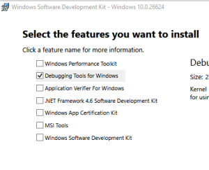 Install Debugging Tool for Windows