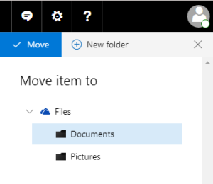Selecting the destination folder