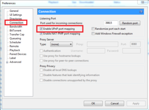 Turning on UPnP port mapping