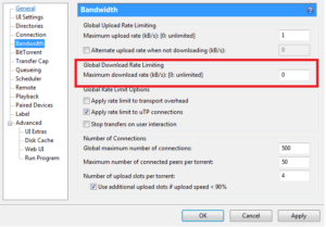 Choosing the Maximum Download Rate