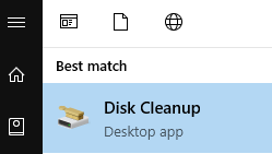 Searching for Disk Cleanup