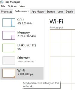 Opening the Ethernet / Wi-Fi category