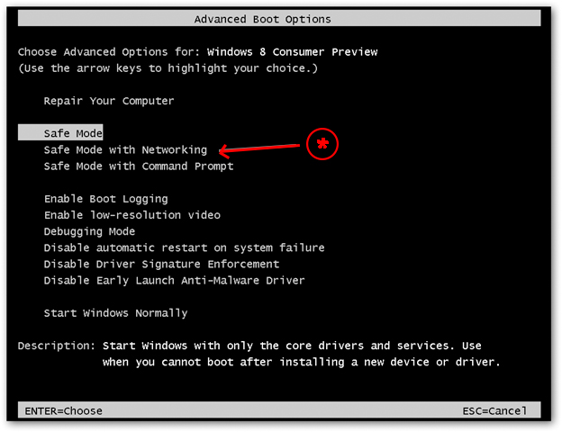 Opt for Safe Mode with Networking